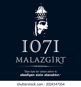 1071 August 26, Happy Malazgirt Victory) Billboard, Poster, Social Media, Greeting Card template vector illustration.