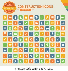 108 Construction icon set,clean vector