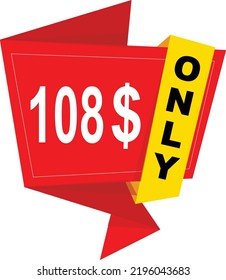 108$-Bonuszeichen oder Label- oder Rabattgutschein Money Saving Label