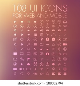108 icons for web and mobile