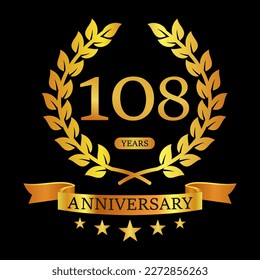 108 th Anniversary logo template illustration. suitable for you