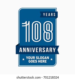108 years anniversary design template. Vector and illustration.