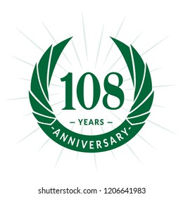 108 years anniversary. Elegant anniversary design. 108 years logo.