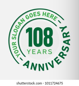 108 years anniversary logo template. Vector and illustration.