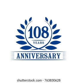 108 years anniversary logo template.
