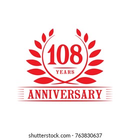 108 years anniversary logo template.