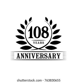 108 years anniversary logo template.