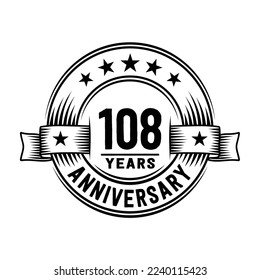 108 Jahre Logo-Design-Vorlage. 108. Jubiläum Vektorgrafik und Illustration.