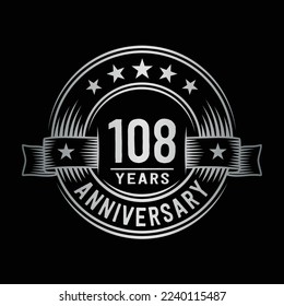 108 Jahre Logo-Design-Vorlage. 108. Jubiläum Vektorgrafik und Illustration.
