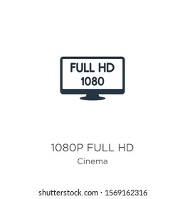 1080p full hd icon vector. Trendy flat 1080p full hd icon from cinema collection isolated on white background. Vector illustration can be used for web and mobile graphic design, logo, eps10