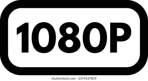 Vector de icono HD 1080p aislado en fondo blanco