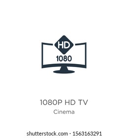 1080p hd tv icon vector. Trendy flat 1080p hd tv icon from cinema collection isolated on white background. Vector illustration can be used for web and mobile graphic design, logo, eps10