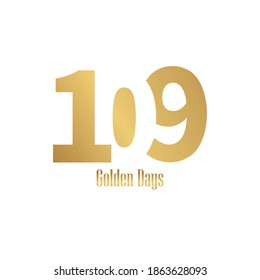 109 lettertype vector logo design, 109 golden days