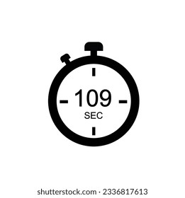 109 Seconds timer icon, 109 sec digital timer. Clock and watch, timer, countdown.