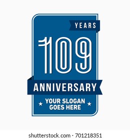 109 years anniversary design template. Vector and illustration.