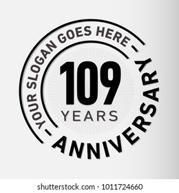 109 years anniversary logo template. Vector and illustration.