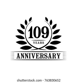 109 years anniversary logo template.