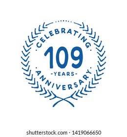 109 years design template. 109th vector and illustration.