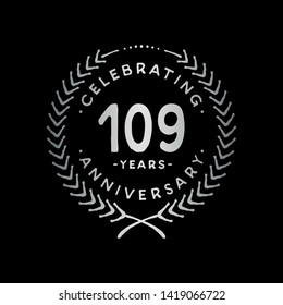 109 years design template. 109th vector and illustration.