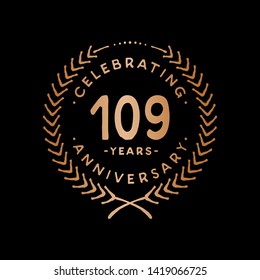 109 years design template. 109th vector and illustration.