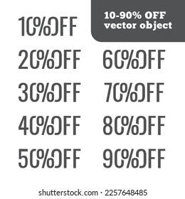 10-90 percent off vector object for any design