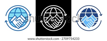 10-Global Partnership.eps Icon triplestyle Vector Illustration