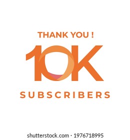 10K, 10000 subscriber celebration. 10k subscriber vector. Eps 10