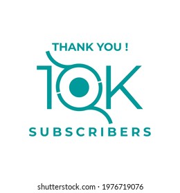 10K, 10000 subscriber celebration. 10k subscriber vector. Eps 10