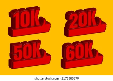 10k to 60k like vector post design