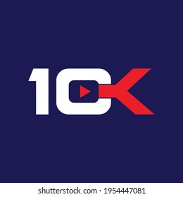 10K celebration vector logo idea