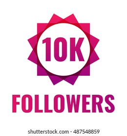 10K. Flat vector icon design illustration on white background. Can be used business company for social media who have 10000 followers.
