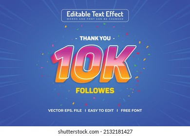 10k Follower Editable 3D Light Text Effects