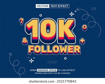 10k seguidores venda texto editável, efeito de fonte, texto 3d para título