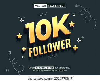 10k follower sale editable text, font effect, 3d text for title
