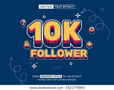 10k follower sale editable text, font effect, 3d text for title