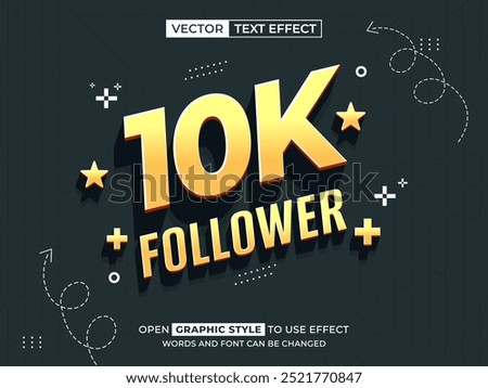 10k follower sale editable text, font effect, 3d text for title