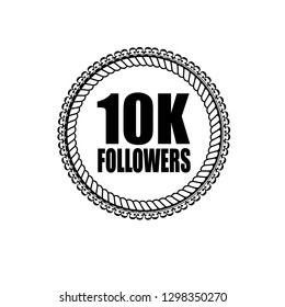 10K followers emblem, label, badge, logo, icon.