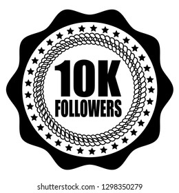 10K followers emblem, label, badge, logo, icon.