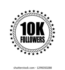 10K followers emblem, label, badge, logo, icon.