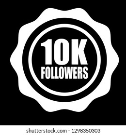 10K followers emblem, label, badge, logo, icon.