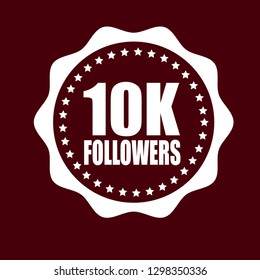 10K followers emblem, label, badge, logo, icon.