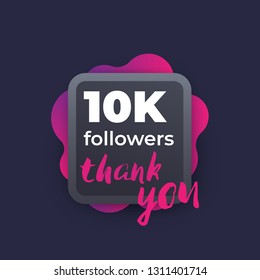 10k followers, greeting banner
