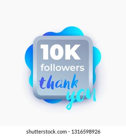 10k followers, greeting banner, vector