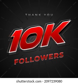 10k Followers Red Dark Social Media