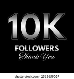 Plantilla de texto "10k followers" para dar las gracias después de lograr el hito en los sitios de redes sociales.