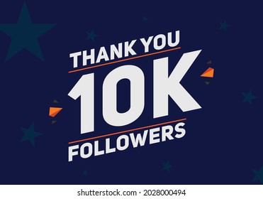 10k followers thank you colorful celebration template. social media followers achievement congratulation. 10000