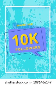 10K followers thank you post. 10000 subscribers. Vertical celebration card for social networks. Template for social media post. Vector illustration.