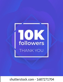 10k followers, vector banner for social media