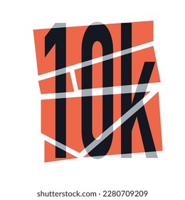 10.000 seguidores, usuarios, como logotipo