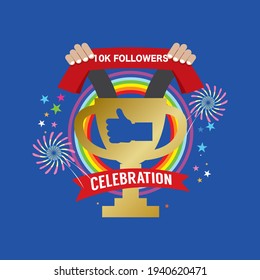 10k Likes Celebration Sign Symbol Vector Illustration.